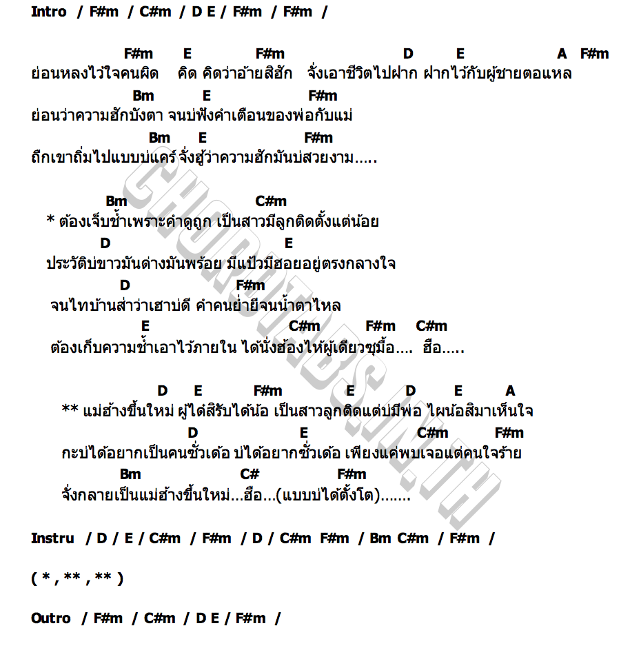 คอร์ด แม่ฮ้างขึ้นใหม่ ลูกเกด อรพรรณ