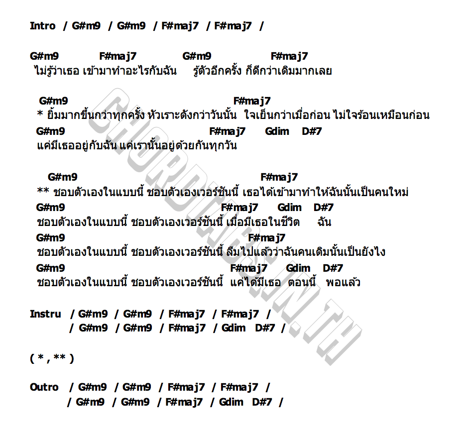 คอร์ด ชอบตัวเองเวอร์ชันนี้ fellow fellow