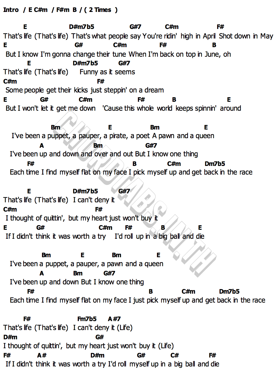 คอร์ด That s Life Lady Gaga