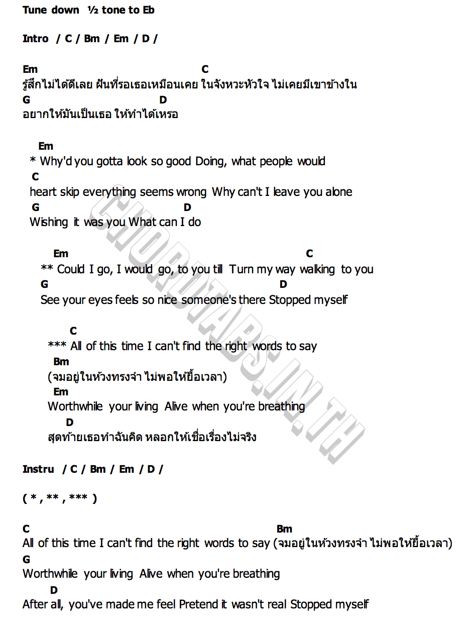 คอร์ด NO TIME (พูดไม่ได้) QQ Ingan