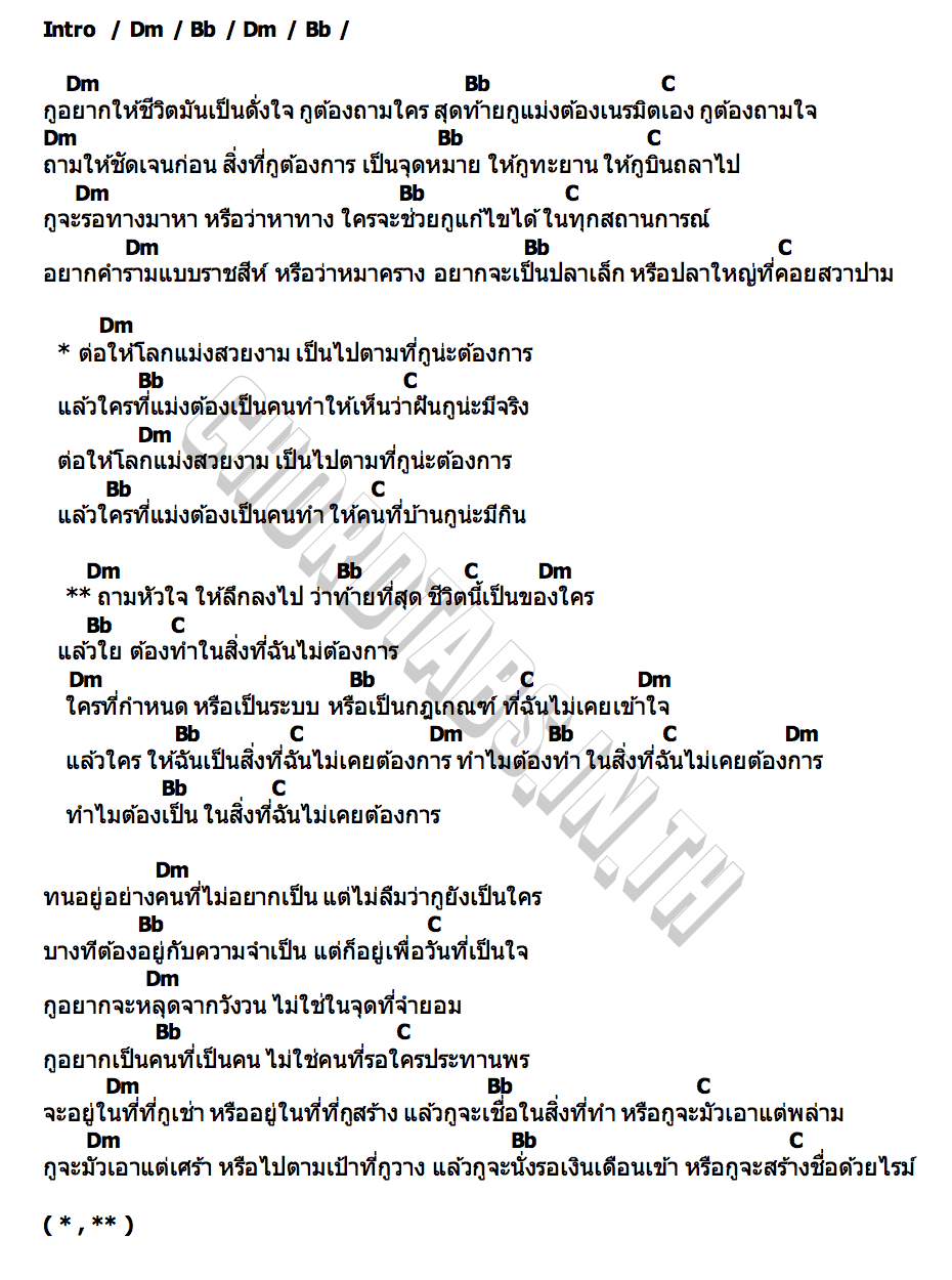 คอร์ด ถามหัวใจ Rapper Tery