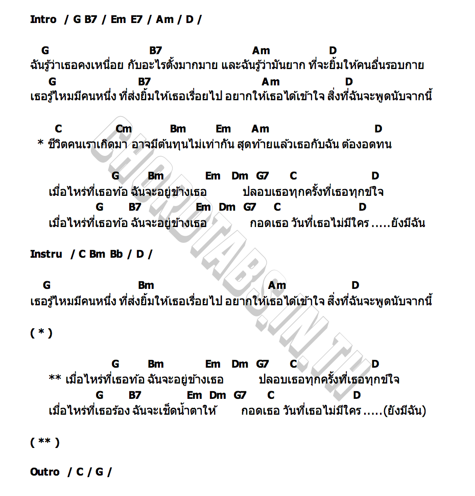 คอร์ด รู้ว่าเหนื่อย J JEFF