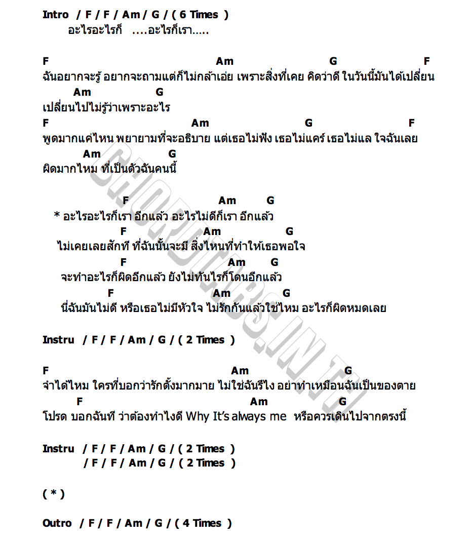 คอร์ด อะไรก็เรา Aun Pimtep