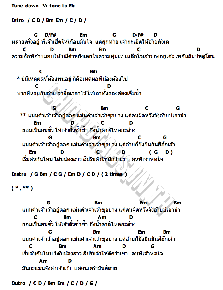 คอร์ด แม่นคำเจ้าเว้า ตรี ชัยณรงค์