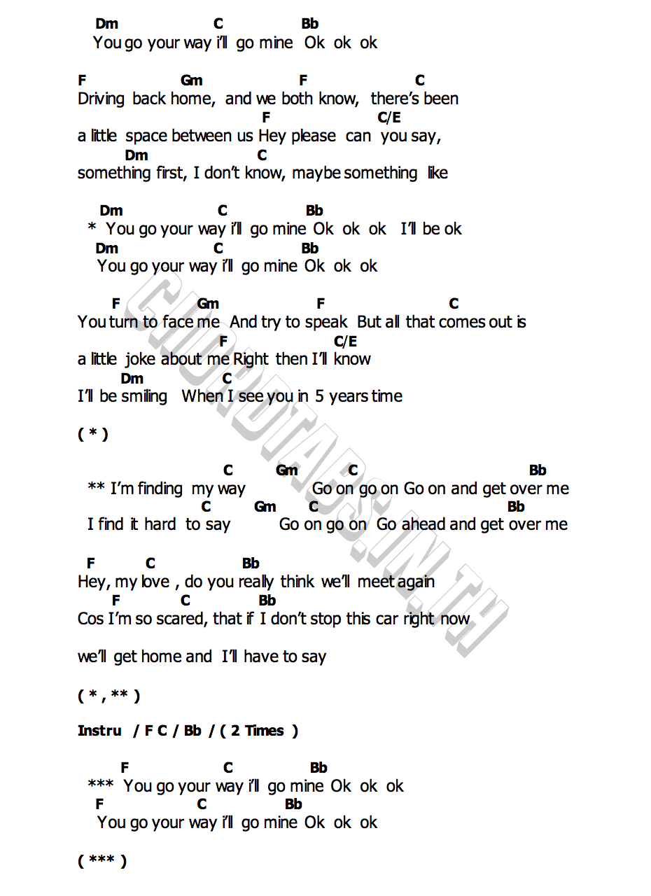 คอร์ด You Go Your Way Perrie