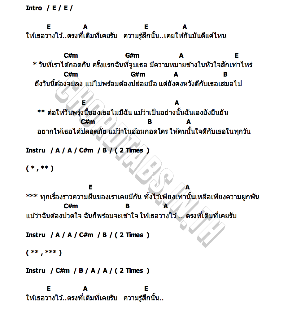 คอร์ด ให้เธอวางไว้ (be safe always) AMULET