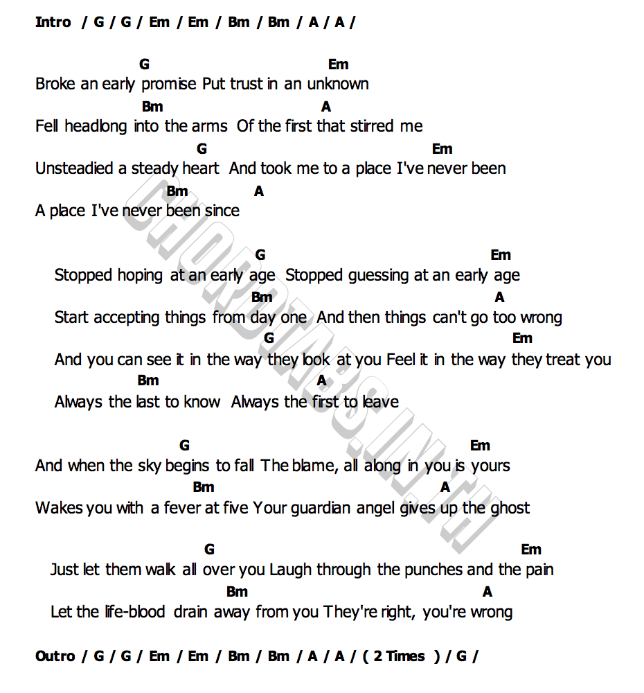 คอร์ด Between Two Points David Gilmour