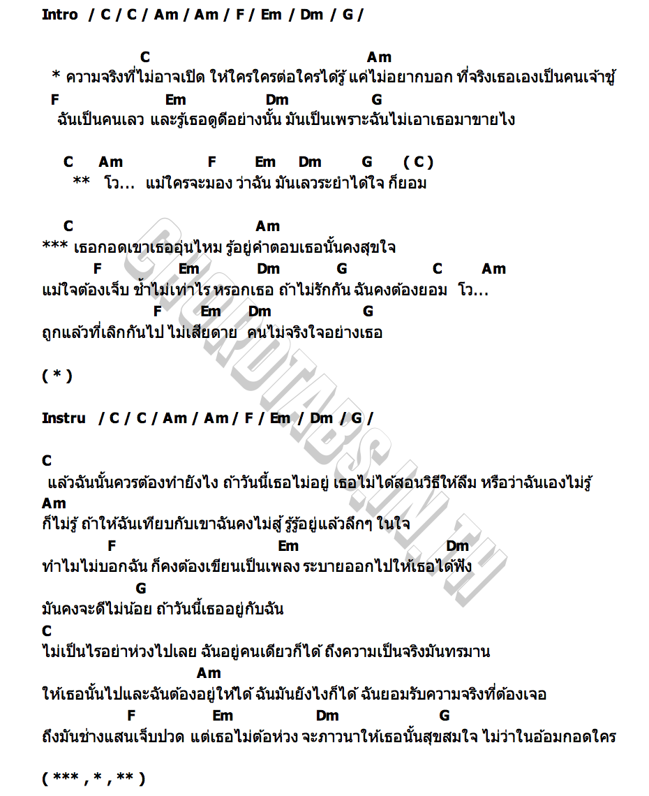 คอร์ด ความจริงที่ไม่อยากบอก ไพบูลย์ แสงเดือน