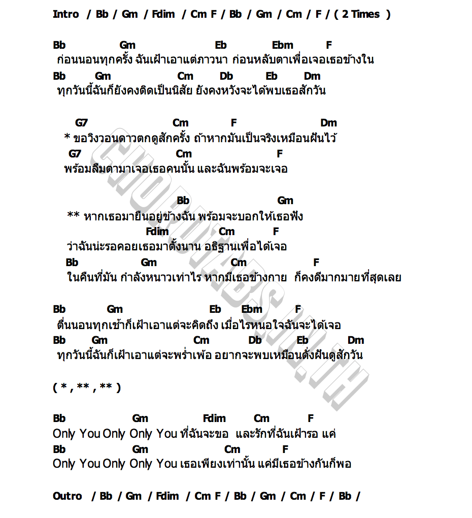 คอร์ด Only You Image Suthita