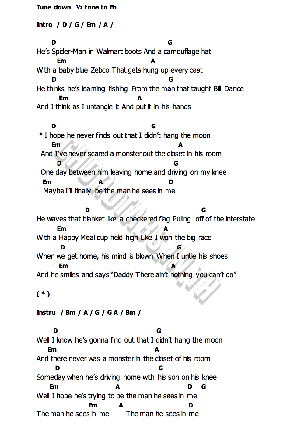 คอร์ด The Man He Sees in Me Luke Combs