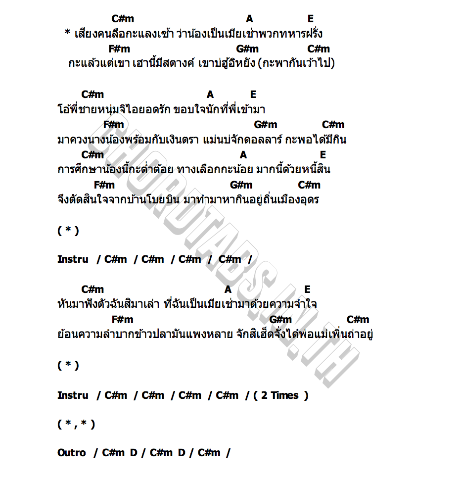 คอร์ด ชีวิตเมียเช่า เฟิร์ส พรชิตา