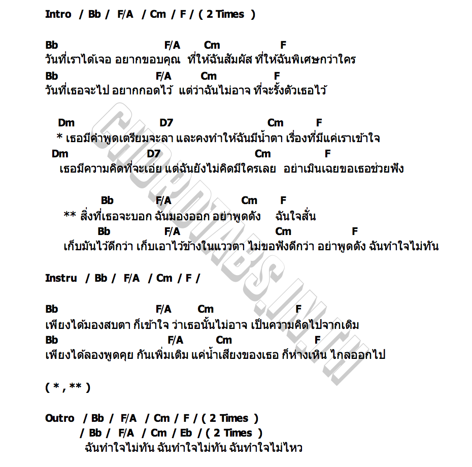 คอร์ด อย่าพูดดัง nuth