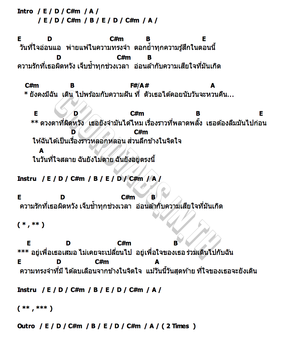 คอร์ด ดวงตาที่ผิดหวัง ( Disappointed ) Yellow Butter Cult