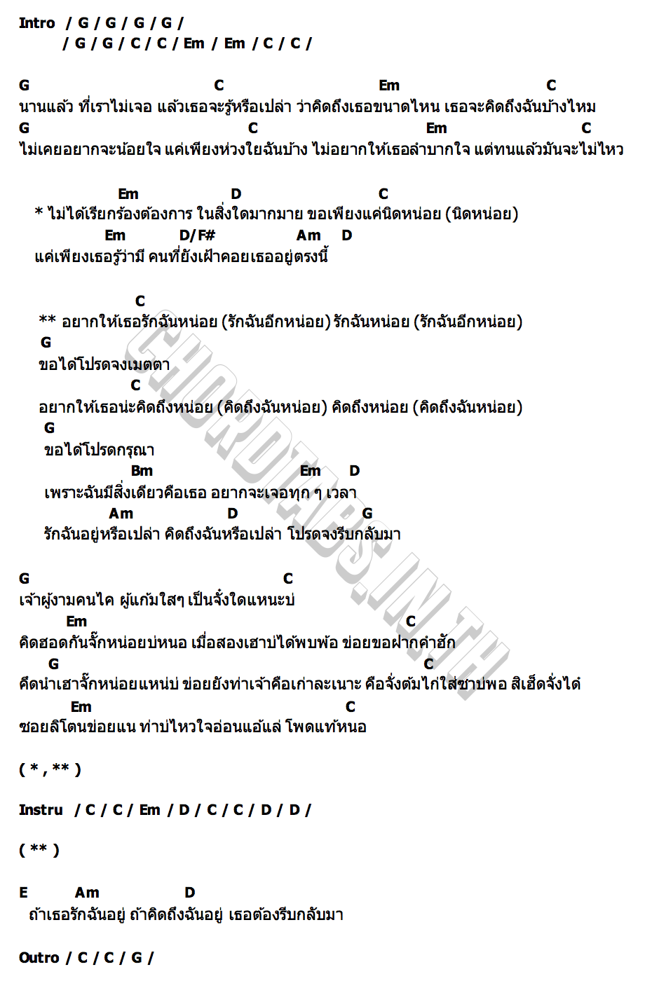 คอร์ด นิดหน่อย โจอี้ ภูวศิษฐ์