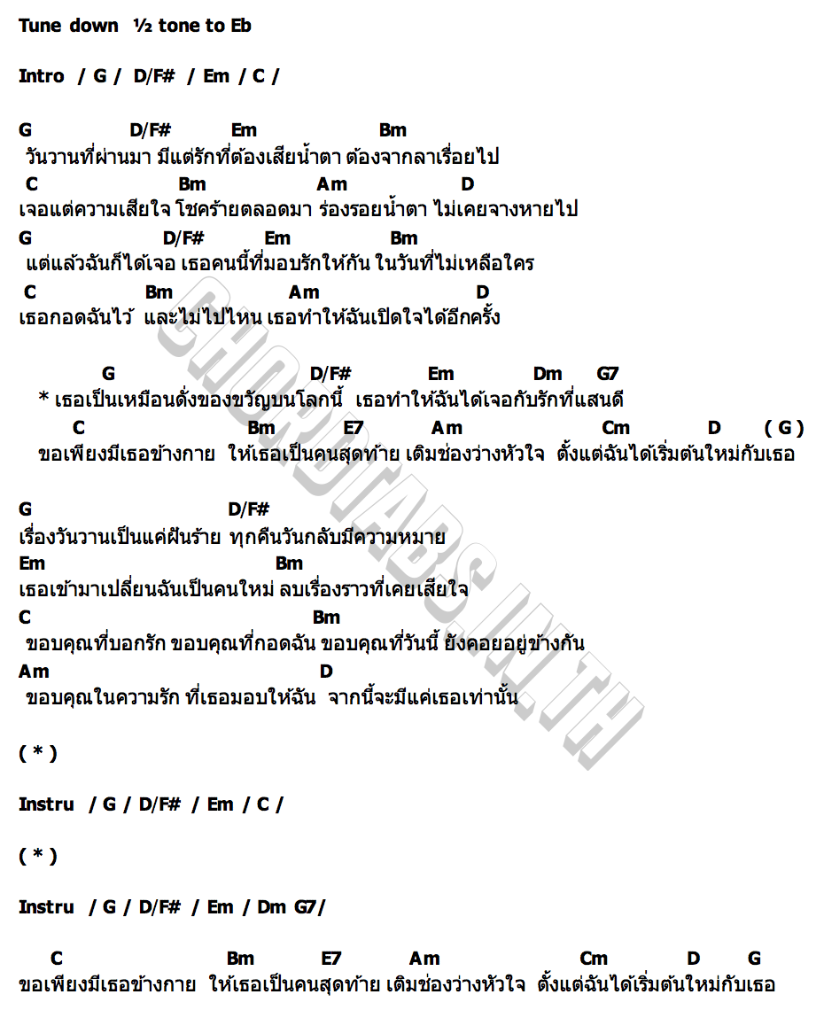 คอร์ด Absence (ช่องว่างหัวใจ) Mew Suppasit