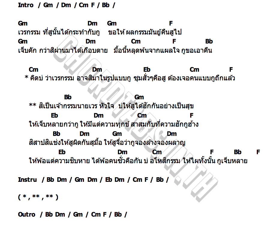 คอร์ด เจ้ากรรมนายเวร ยุ่งยิ่ง กนกนันทน์