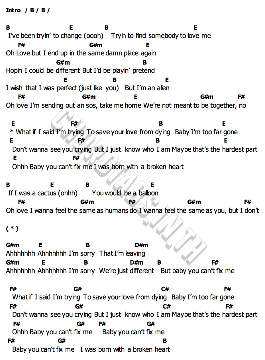คอร์ด Born With a Broken Heart Damiano David