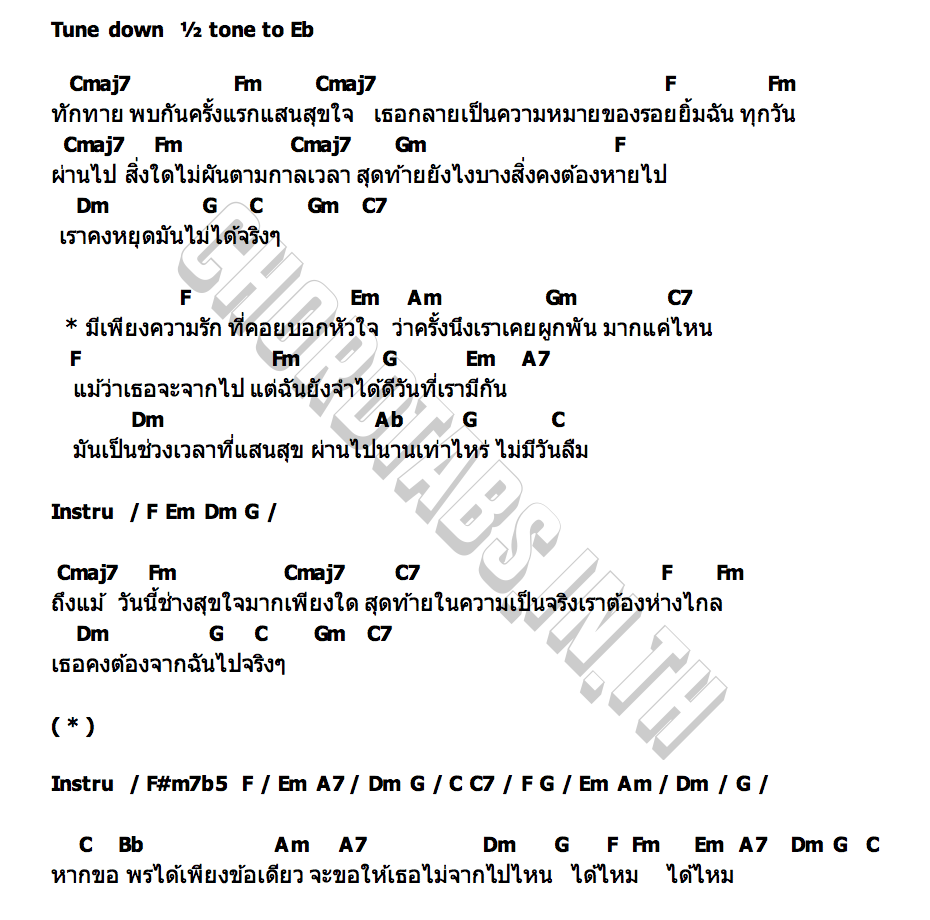 คอร์ด ไม่จากไปจากใจ cheriie