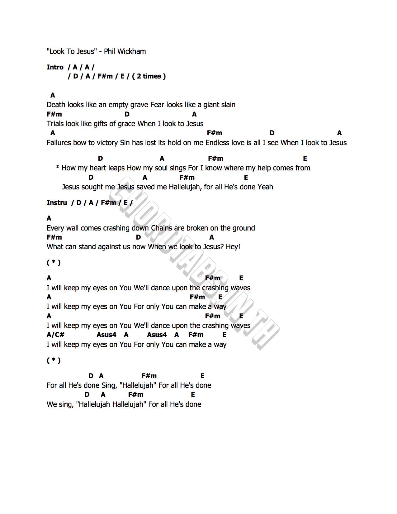 คอร์ด Look To Jesus Phil Wickham