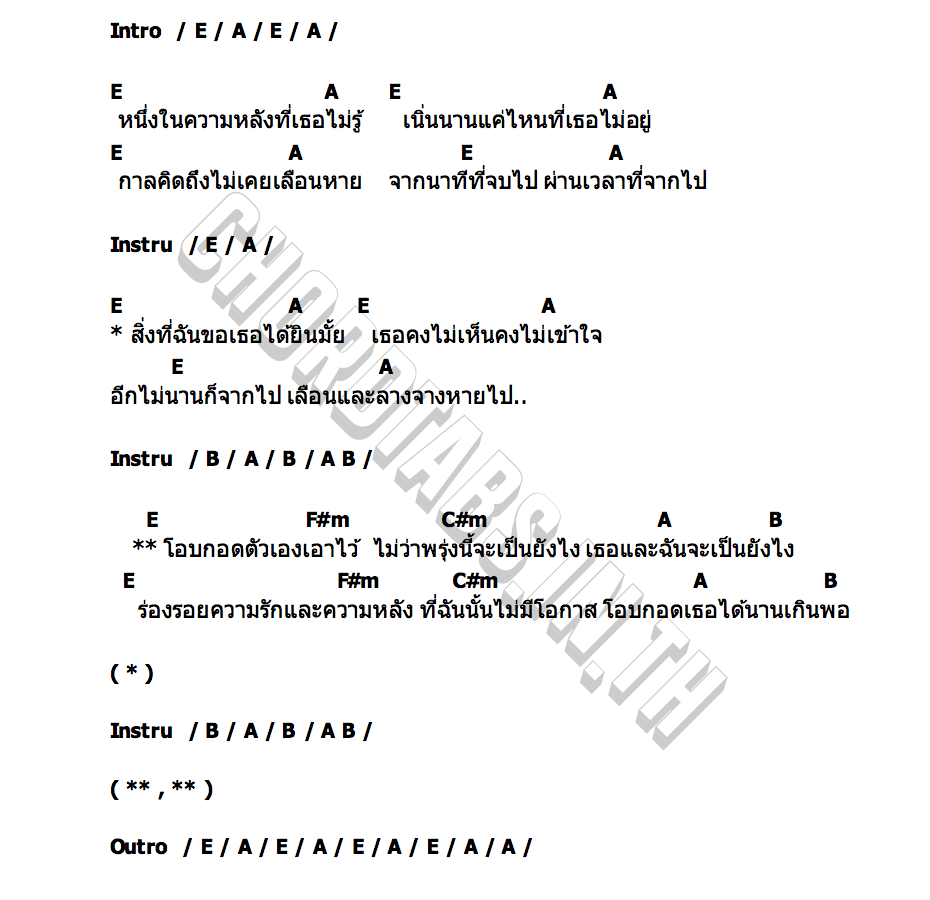 คอร์ด กาลคิดถึง BY MY