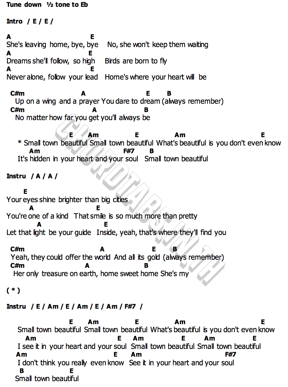 คอร์ด Small Town Beautiful Extreme