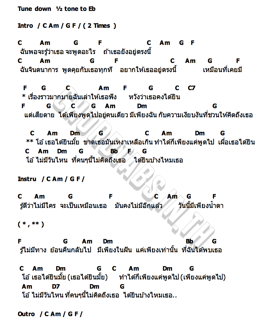 คอร์ด พูดคนเดียว (Ghost) tinn