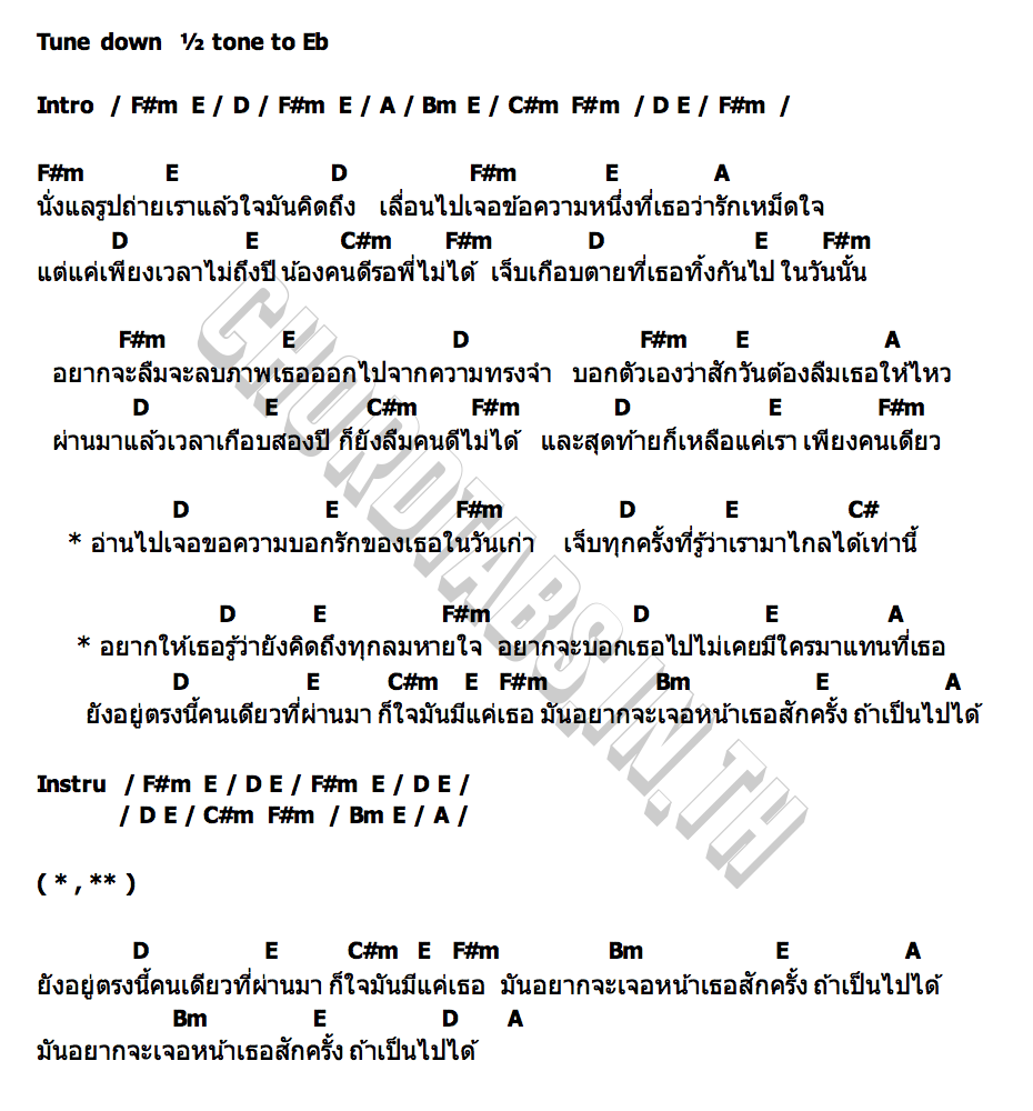 คอร์ด ความทรงจำ วงเบบี้ดั๊ก