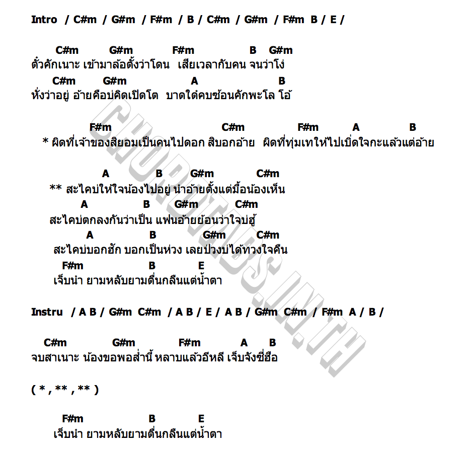 คอร์ด สะไคบ่ฮัก บิ๋ว กิตติมา