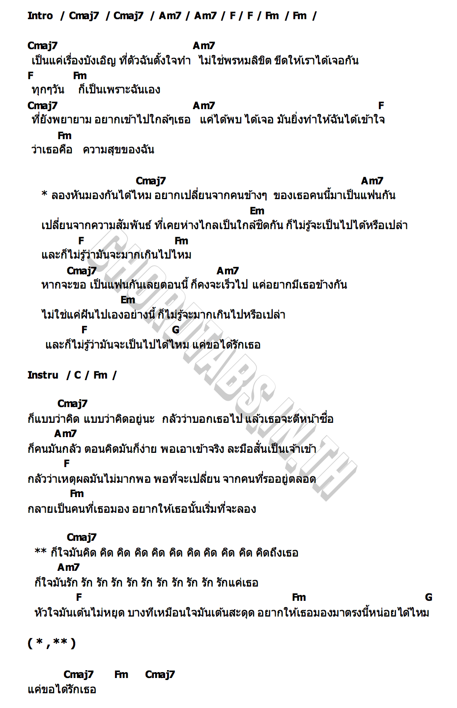 คอร์ด ความน่าจะเป็นเท่ากับเธอ Boss Patiphun