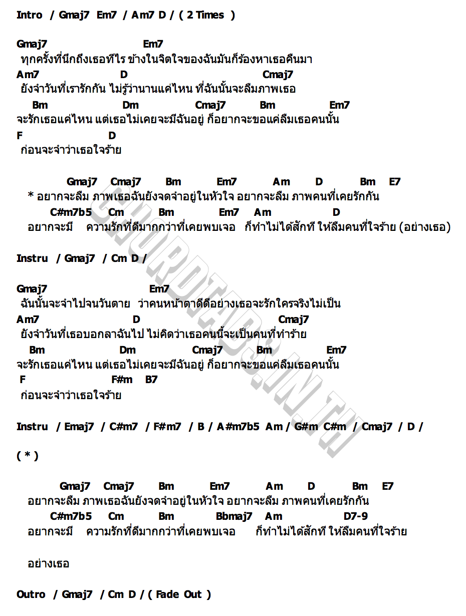 คอร์ด ใจร้าย Sixty Miles