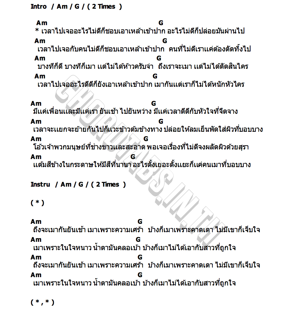 คอร์ด เหล้าเข้าปาก YONIA