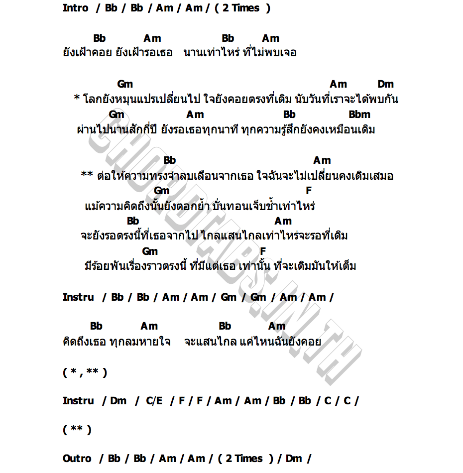 คอร์ด ด้วยความคิดถึง TACHAYA (เก่ง ธชย)