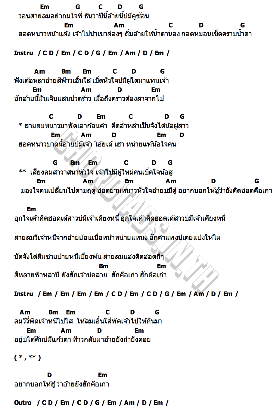 คอร์ด เสียงลมส่า Onzon Music