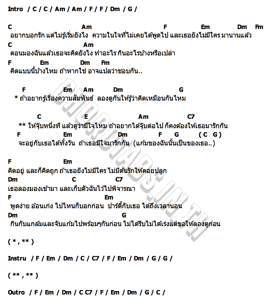 คอร์ด ให้จุ๊บ Parkmalody