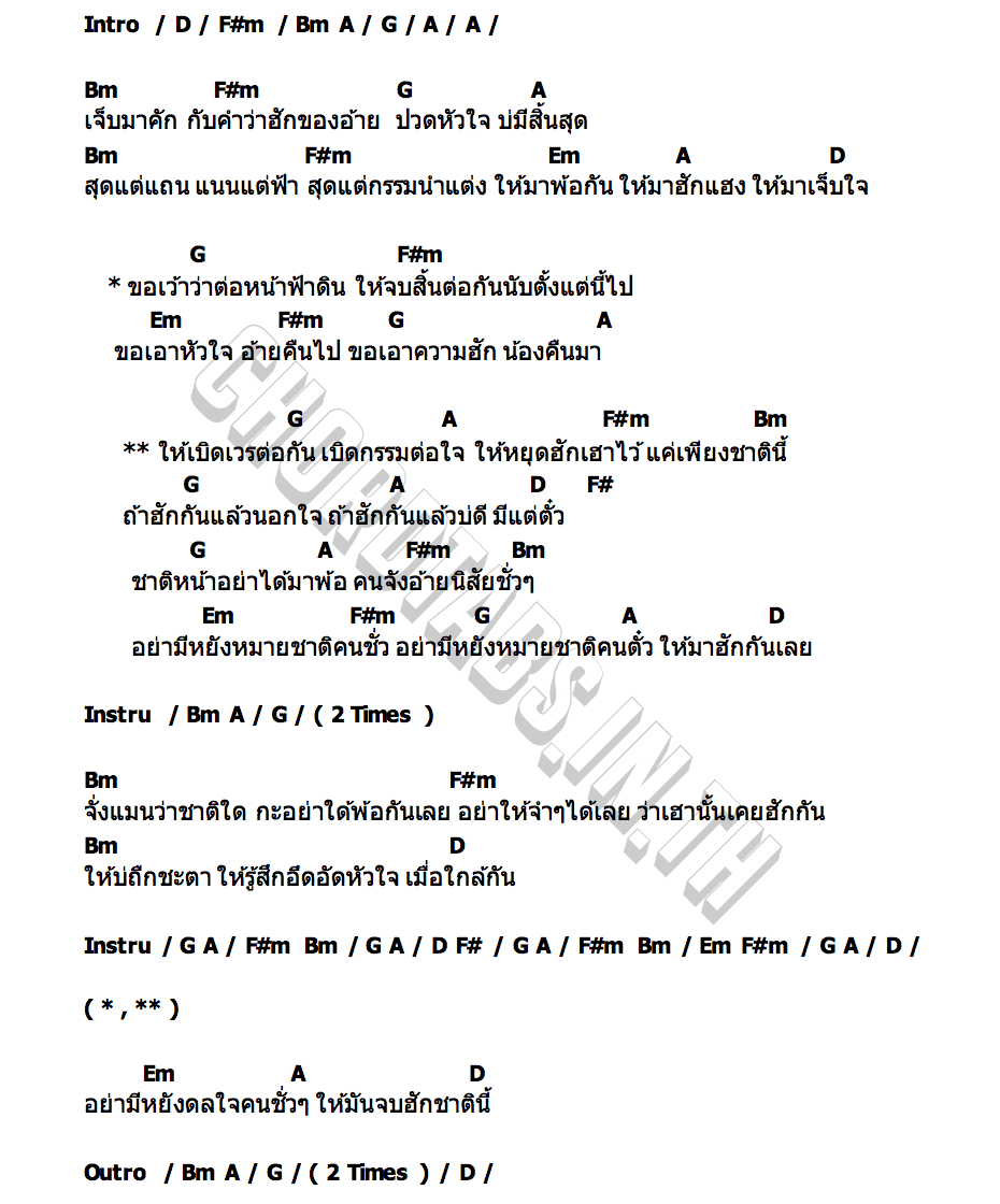คอร์ด ชาติหน้าอย่าได้พ้อ โอปอล์ เพชรนาคา