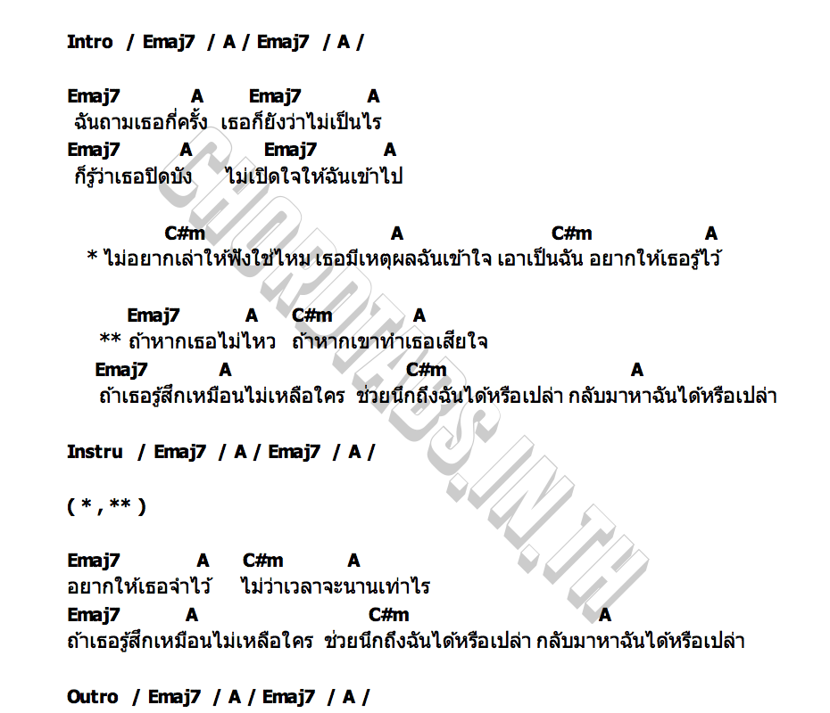 คอร์ด ถ้าหากเธอไม่ไหว fellow fellow