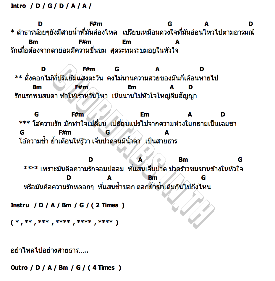 คอร์ด สายธารน้ำตา เอกเหล็กโคน x กรท่าแค x หมอฉ้าย