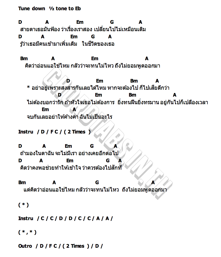 คอร์ด อย่าอยู่เพราะสงสาร INFAMOUS