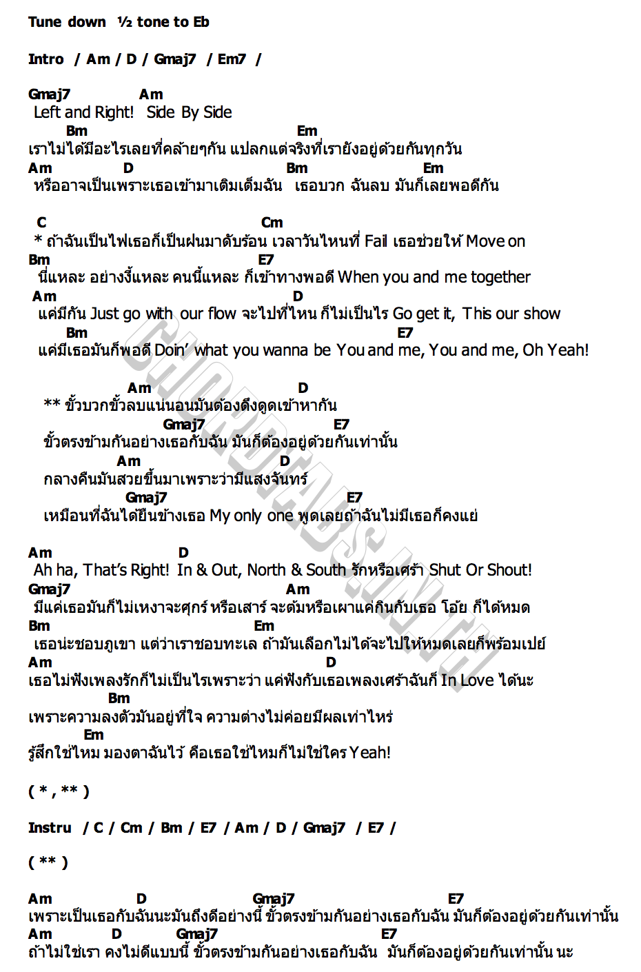 คอร์ด ขั้วตรงข้าม Winny Thanawin  Satang Kittiphop