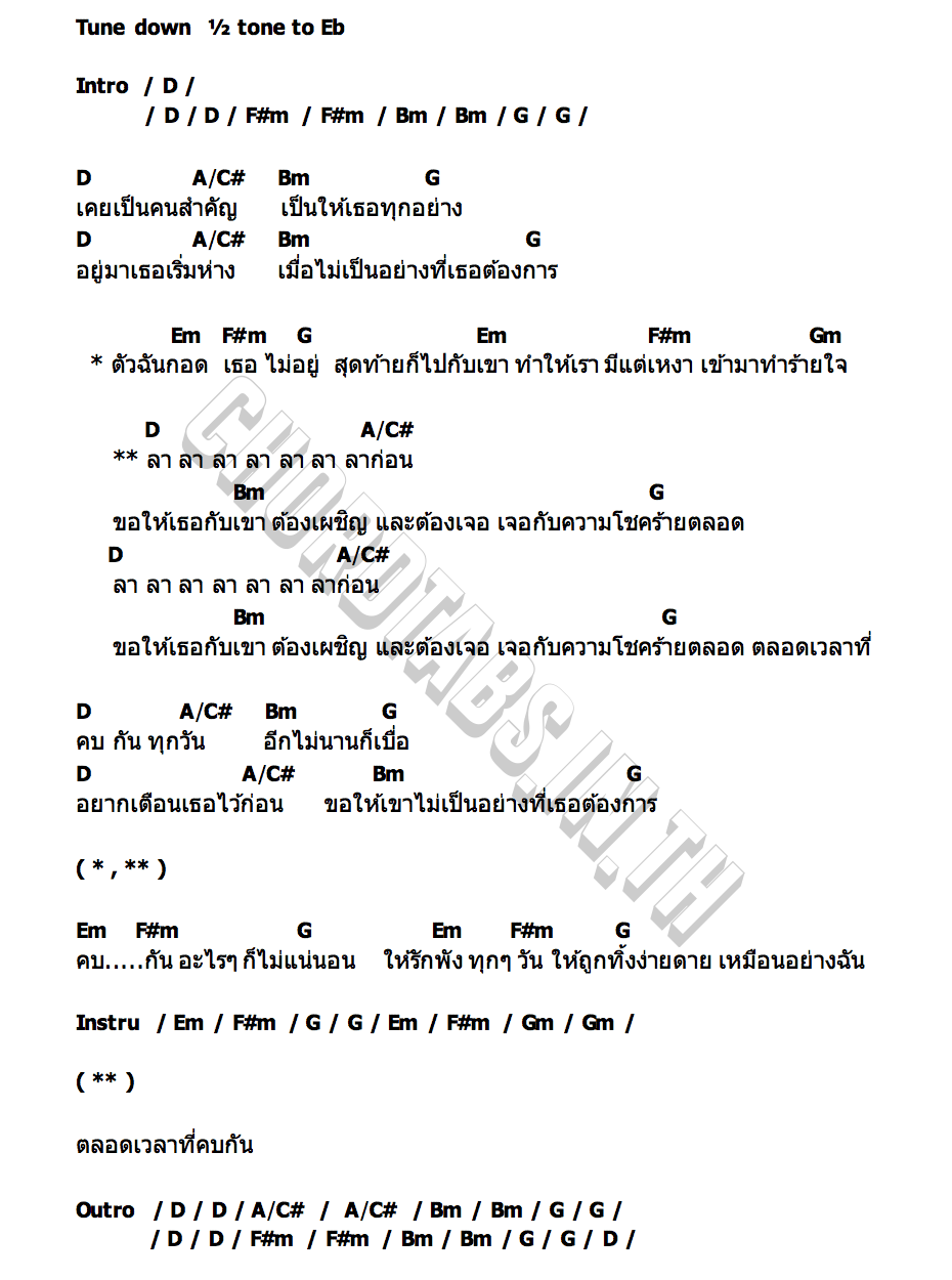 คอร์ด ลา ลาก่อน Mahafather