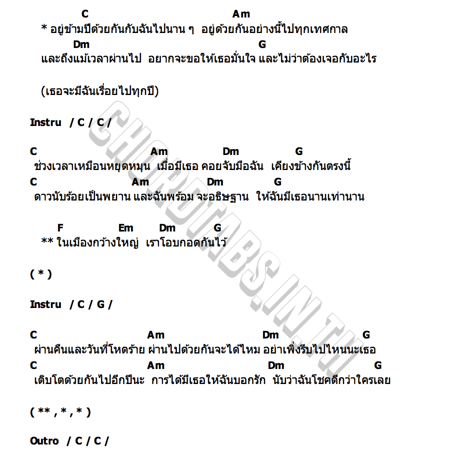 คอร์ด อยู่ข้ามปีด้วยกันกับฉันไปนาน ๆ Bow Kanyarat x marr team