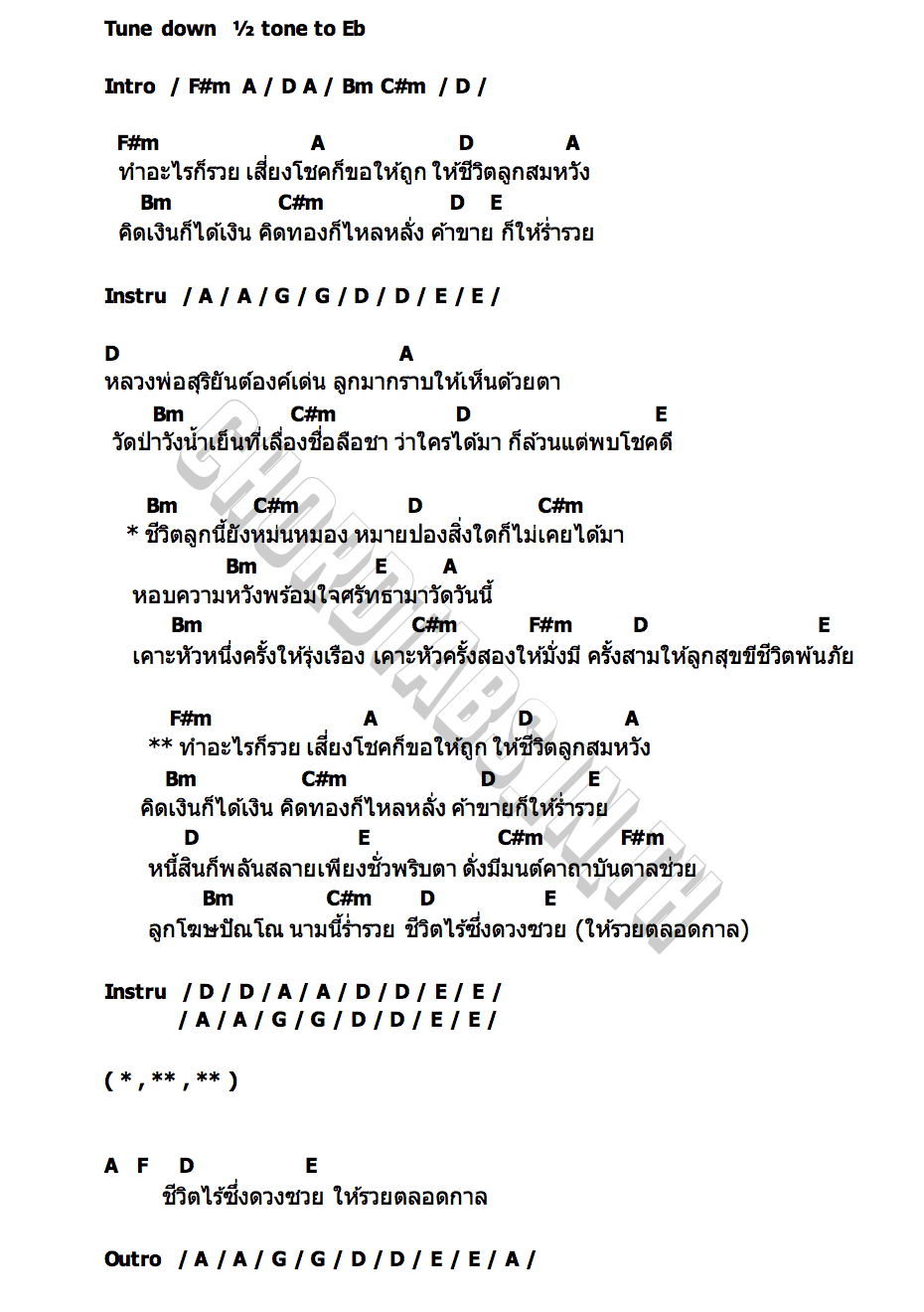 คอร์ด ทำอะไรก็รวย (หลวงพ่อสุริยันต์) กานต์ ทศน