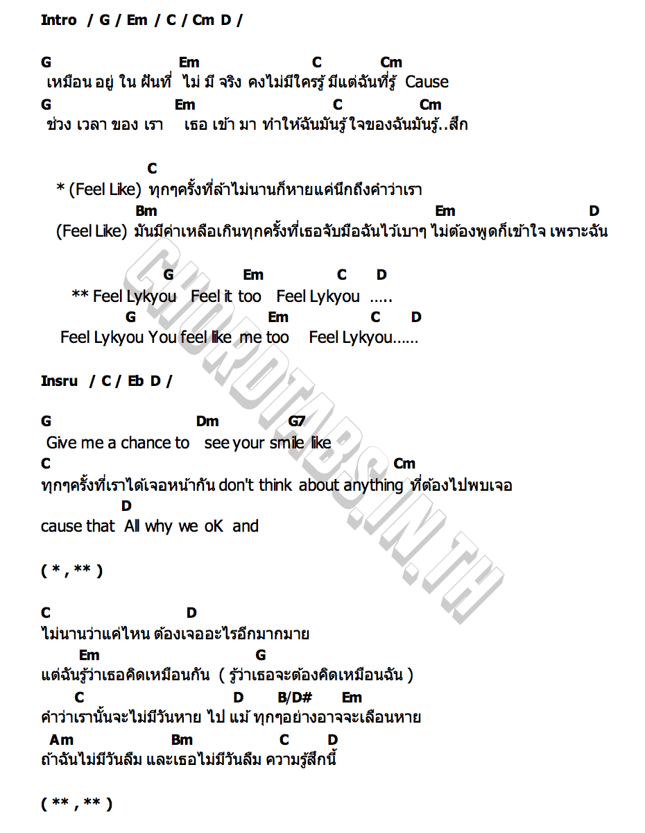 คอร์ด LYKYOU LYKN