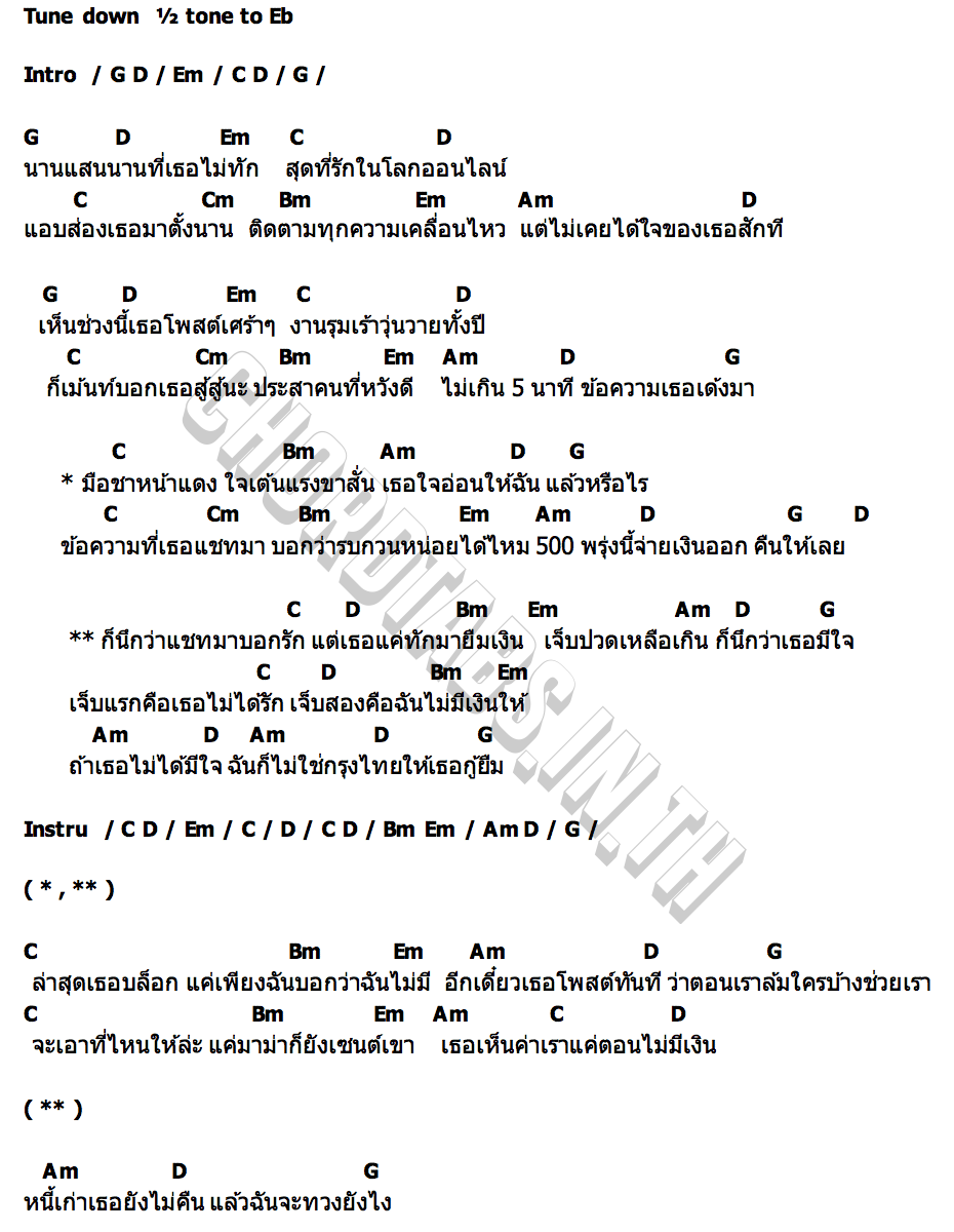 คอร์ด นึกว่าแชทมาบอกรัก(แต่แค่ทักมายืมเงิน) นิค สะเลอปี้