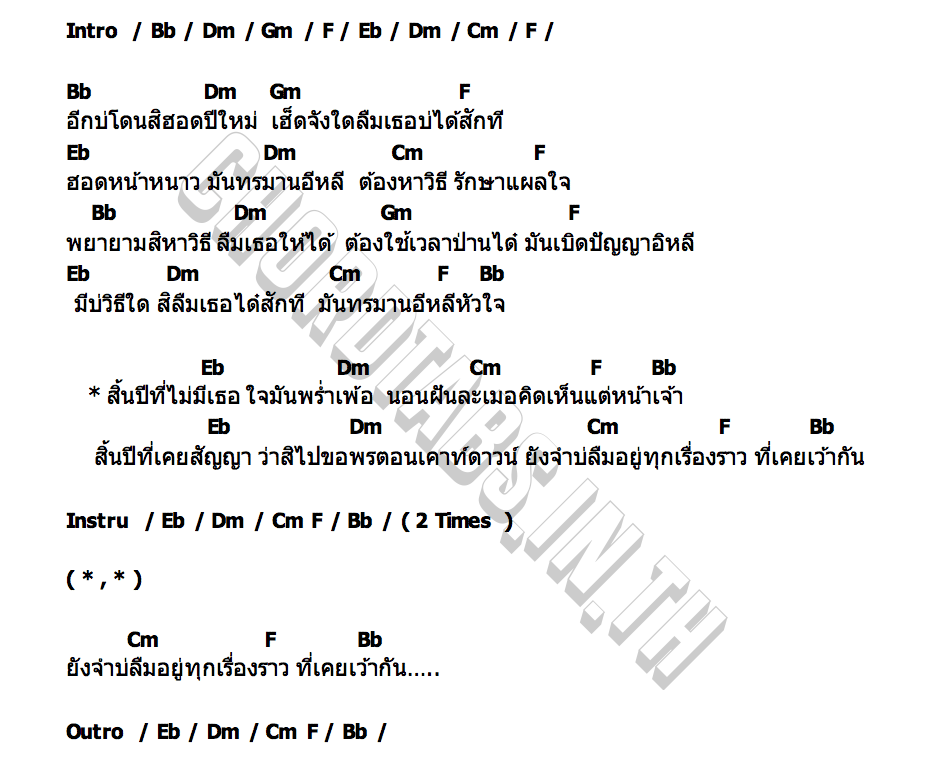 คอร์ด สิ้นปีไม่มีเธอ โอม พรชนะ