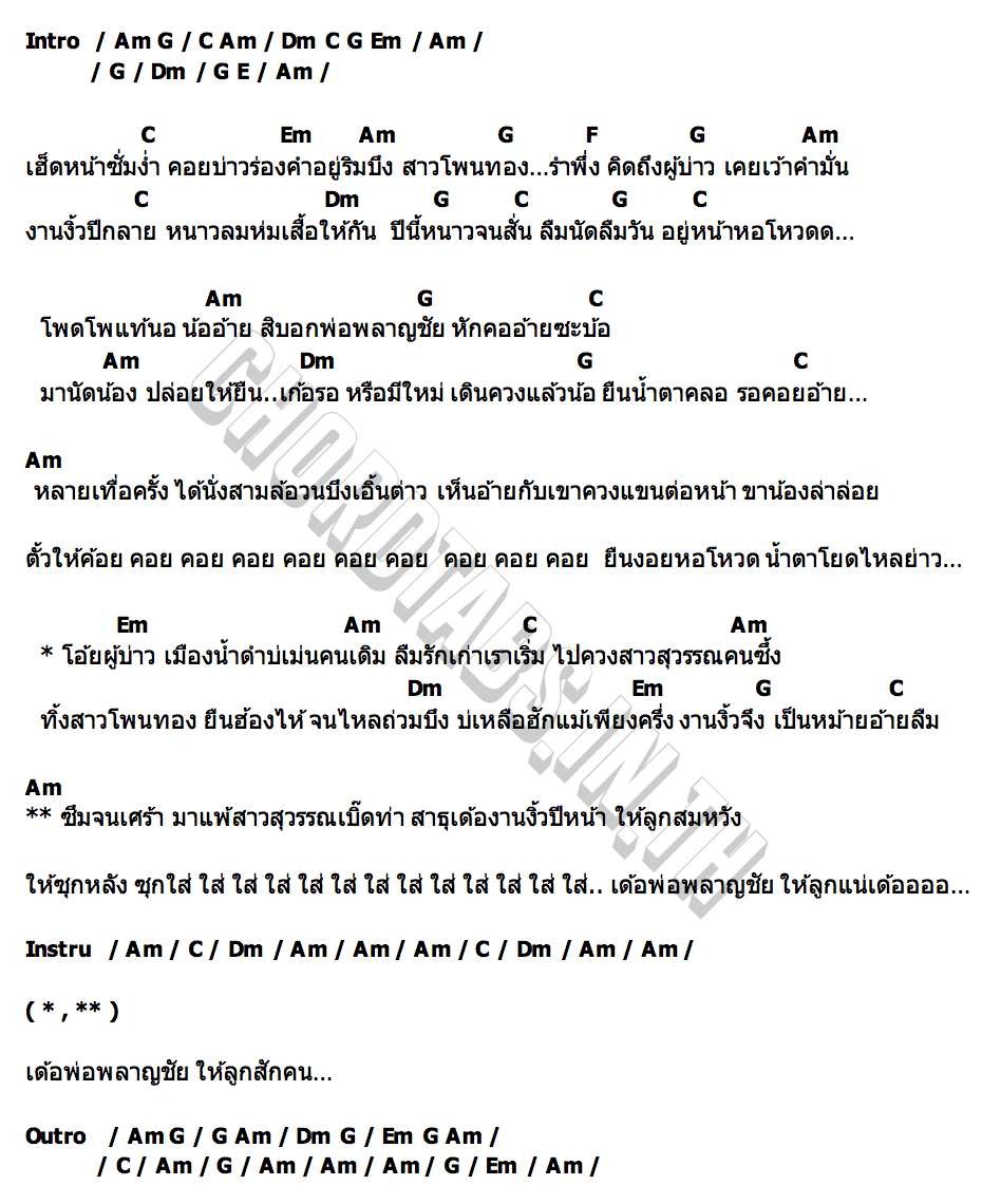 คอร์ด ฮ้องไห้ใส่งานงิ้ว หมิว ชลธิชา