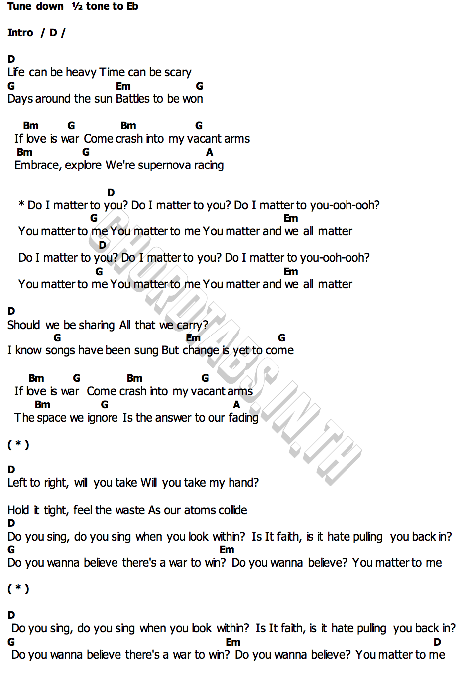 คอร์ด Matter ONE OK ROCK