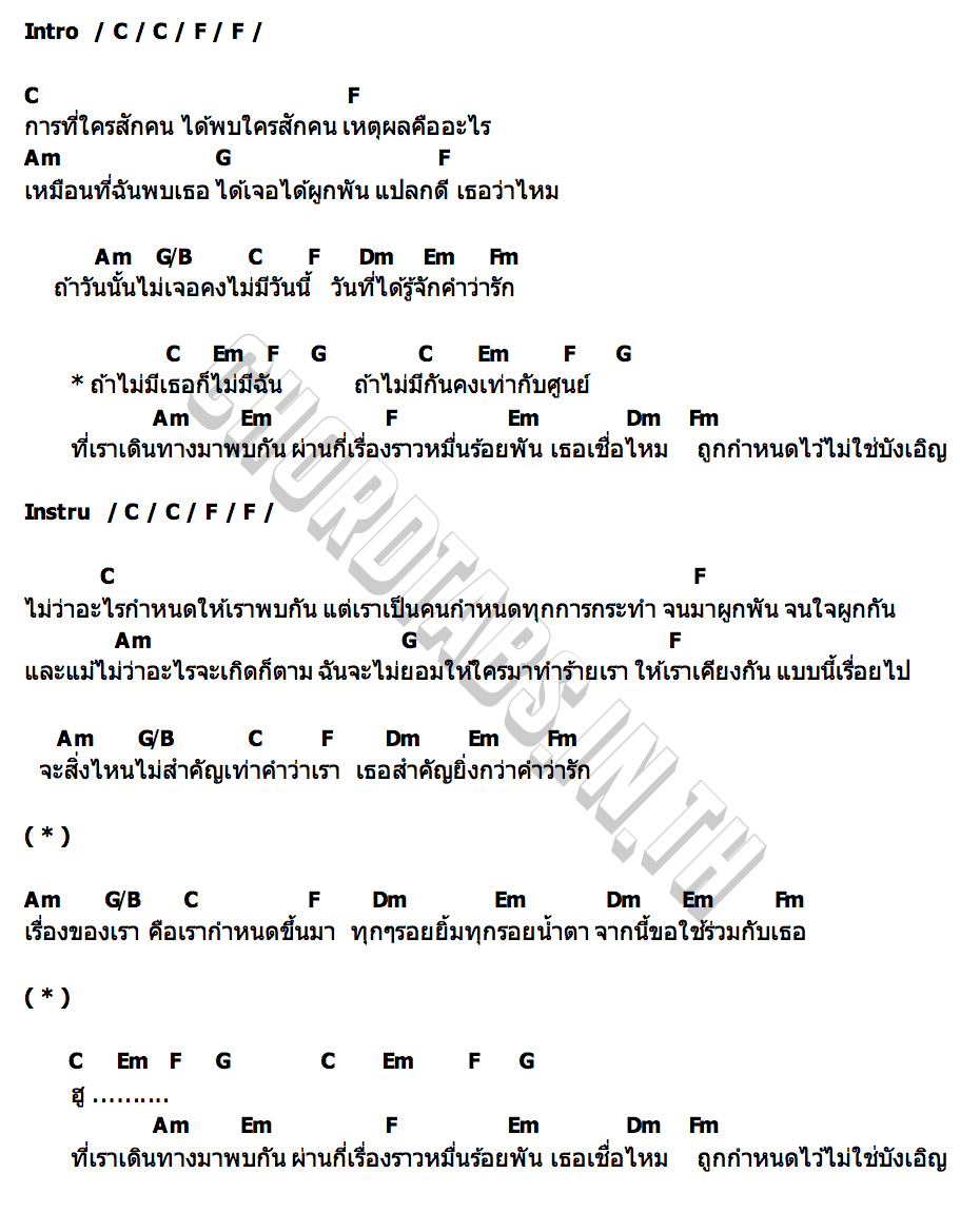 คอร์ด ไม่ใช่บังเอิญ Tui Chayatorn