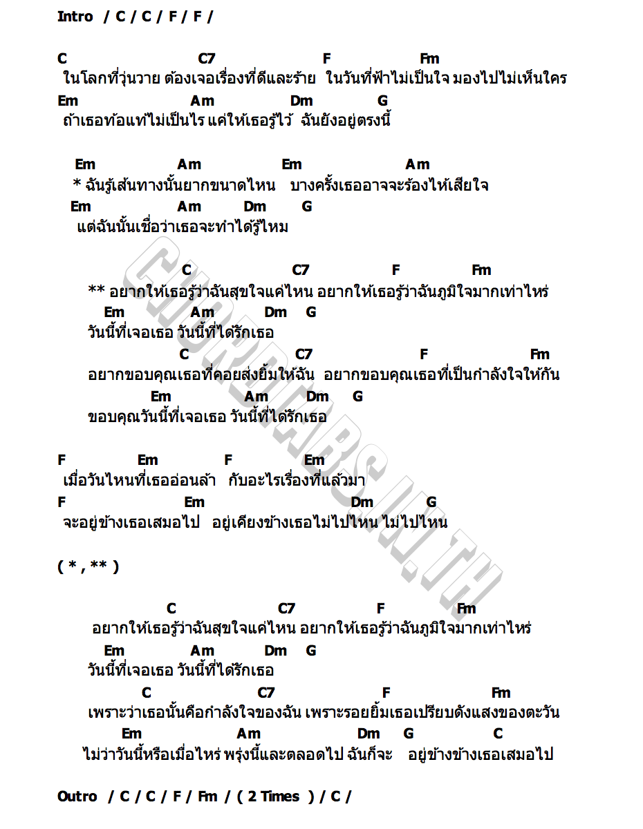 คอร์ด ขอบคุณมาก Better Weather