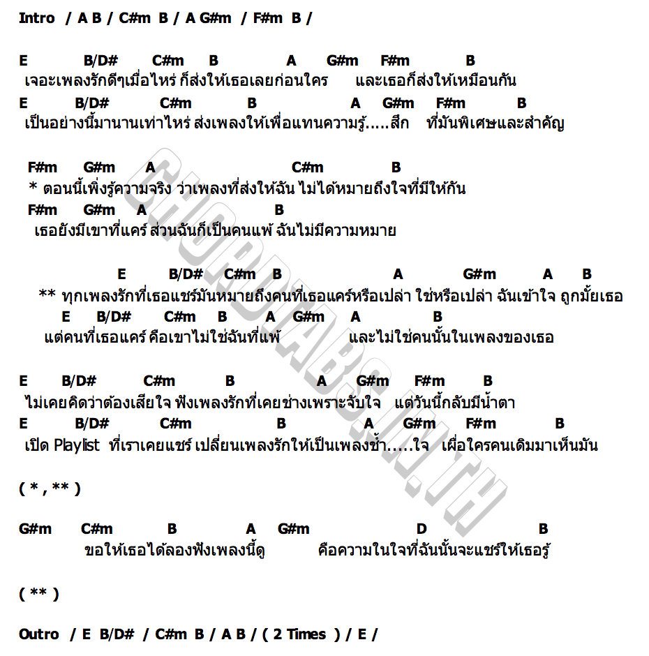 คอร์ด เพลงรักที่เธอแชร์ เต้ Powerpuff GAY